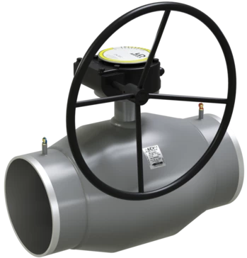 Кран шаровый LD КШЦПР Gas 100.025.П/П.03. из стали 09Г2С Ду100 Ру2,5МПа с редуктором в Волгограде